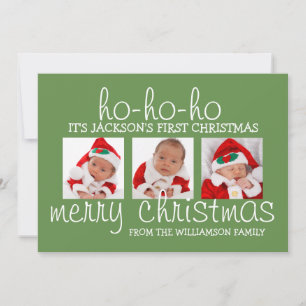 ベビーの初めてのクリスマス3 Photo Christmas Card シーズンカード