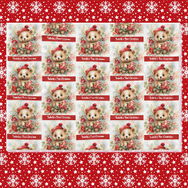 ベビーの初めてのクリスマス くま 名前入り フリースブランケット