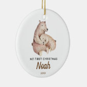 ベビーの初めてのクリスマス|のかわいいベビーくまのオーナメント セラミックオーナメント (右)
