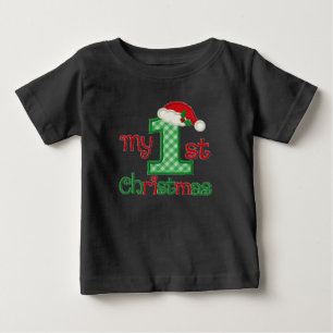 ベビーの初めてのクリスマス-カスタマイズ名前- ベビーTシャツ