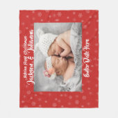 ベビーの初めてのクリスマス-カスタムな写真毛布 フリースブランケット (正面)