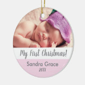 ベビーの初めてのクリスマス、カスタムフォトオーナメント セラミックオーナメント (左)