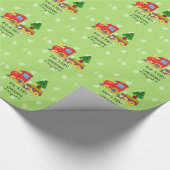 ベビーの初めてのクリスマス、カラフル休日デザイン ラッピングペーパー (角)