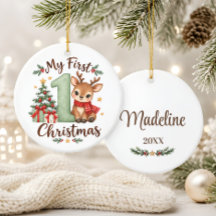 ベビーの初めてのクリスマス サージブルー+トナカイ