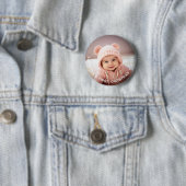 ベビーの初めてのクリスマス-シンプルフォトカーブ型 缶バッジ (インサイチュ)