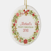 ベビーの初めてのクリスマス セラミックオーナメント (右)
