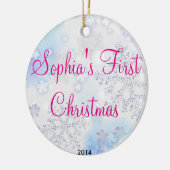 ベビーの初めてのクリスマス セラミックオーナメント (左)