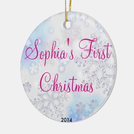 ベビーの初めてのクリスマス セラミックオーナメント (左)