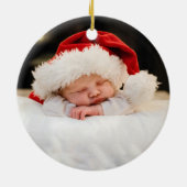 ベビーの初めてのクリスマス セージグリーン 陶器オーナメント セラミックオーナメント (裏面)