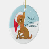 ベビーの初めてのクリスマス(トナカイ) セラミックオーナメント (右)