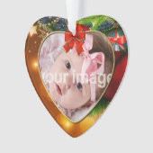 ベビーの初めてのクリスマス-パーソナライズな写真 オーナメント (正面)