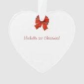 ベビーの初めてのクリスマス-パーソナライズな写真 オーナメント (裏面)