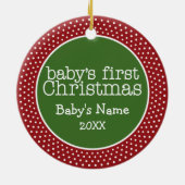 ベビーの初めてのクリスマス – フォトフレーム セラミックオーナメント (裏面)