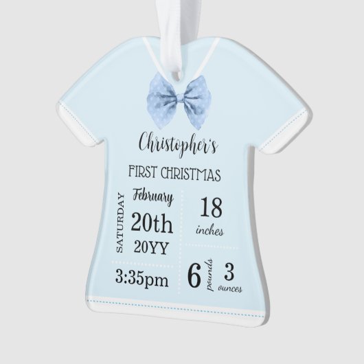 ベビーの初めてのクリスマス（写真あり） オーナメント (正面)