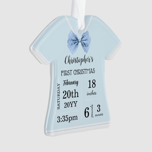 ベビーの初めてのクリスマス(写真あり) オーナメント (正面)