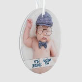 ベビーの初めてのクリスマス（写真あり） オーナメント (正面)