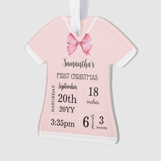 ベビーの初めてのクリスマス（写真あり） オーナメント (正面)