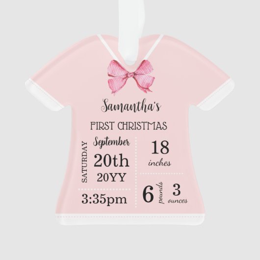 ベビーの初めてのクリスマス（写真あり） オーナメント (正面)