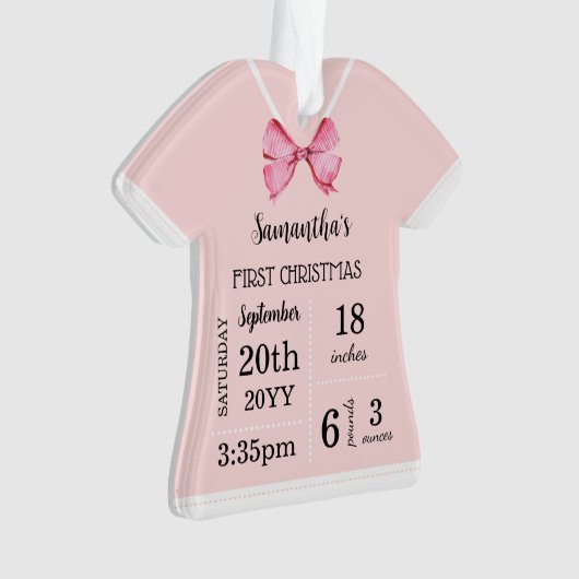 ベビーの初めてのクリスマス（写真あり） オーナメント (正面)