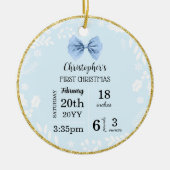 ベビーの初めてのクリスマス(写真あり) セラミックオーナメント (正面)