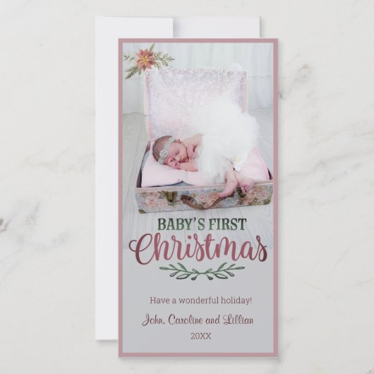 ベビーの初めてのクリスマス – 写真 シーズンカード (正面)