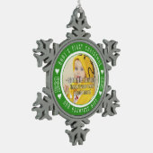 ベビーの初めてのクリスマス – 私たち素晴らしのギフトグリーン スノーフレークピューターオーナメント (左)