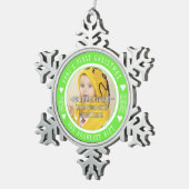 ベビーの初めてのクリスマス – 私たち素晴らしのギフトグリーン スノーフレークピューターオーナメント (右)