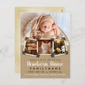 ベビーの初めてのクリスマスInstagramの写真Burlap シーズンポストカード (正面/裏面)