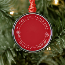 ベビーの初めてのクリスマスKeepsake写真 メタルオーナメント