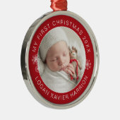 ベビーの初めてのクリスマスKeepsake写真 メタルオーナメント (右)
