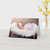 ベビーの初めてのクリスマスOur Joy -ベビーの写真 カード (黄色い花)