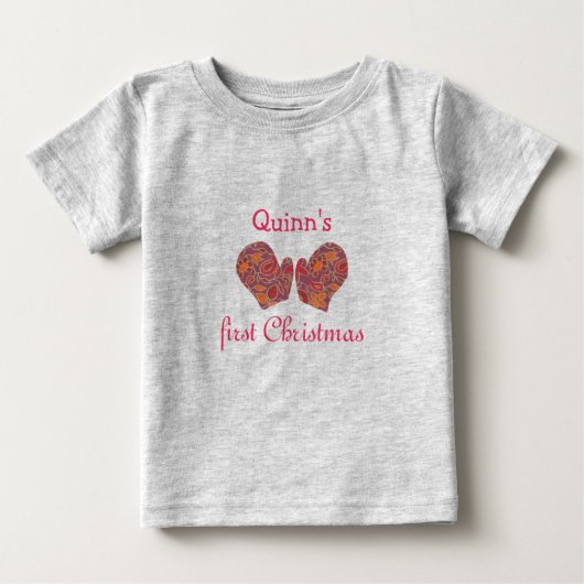 ベビーの初めてのクリスマスT ベビーTシャツ (正面)