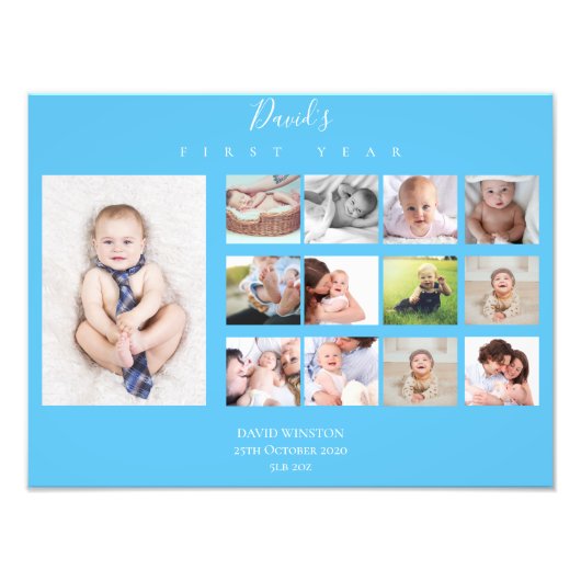 ベビーの初年写真集Keepsake Boy フォトプリント (正面)