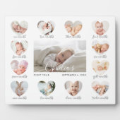 ベビーの初年度ハート写真Keepsake Collage フォトプラーク (正面)