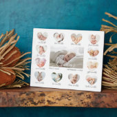 ベビーの初年度ハート写真Keepsake Collage フォトプラーク (側面)