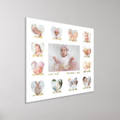 ベビーの初年度ハート写真Keepsake Collage 箔ポスター (レイダウン)