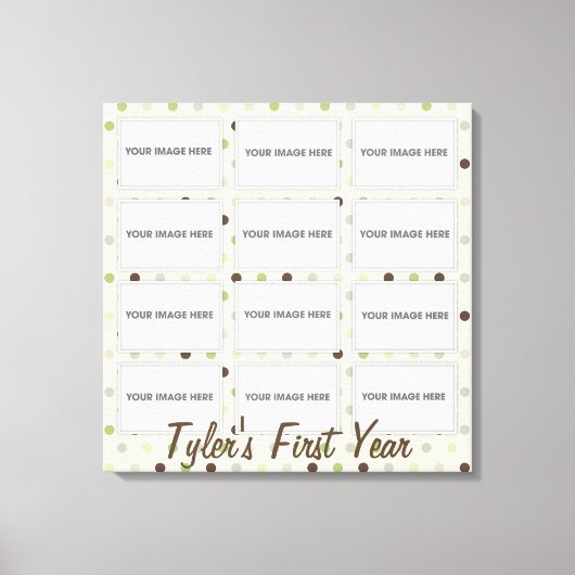 ベビーの初年度フォトコラージュキャンバスプリント キャンバスプリント (正面)