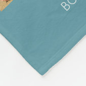 ベビーの初年度フォトコラージュ誕生統計ブルー フリースブランケット (角)