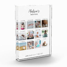 ベビーの初年度フォトコラージュ誕生統計 フォトブロック