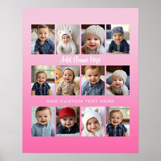 ベビーの初年度ポスター/プリントコラージュ – サイズ変更可能 ポスター (正面)