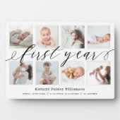 ベビーの初年度誕生統計とフォトコラージュ フォトプラーク (正面)