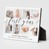 ベビーの初年度誕生統計とフォトコラージュ フォトプラーク (側面)