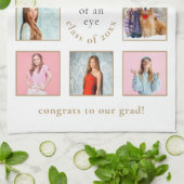 ベビーの卒業写真10枚の名前の年間卒業 キッチンタオル (折り畳み)