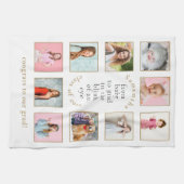 ベビーの卒業写真10枚の名前の年間卒業 キッチンタオル (横)