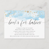 ベビーの双子の少年の水色ブルー金ゴールドの本 エンクロージャーカード (正面)