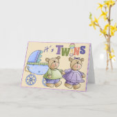 ベビーの双生児 カード (黄色い花)