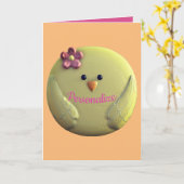 ベビーの可愛い黄色とピンクのガーリー春 カード (黄色い花)