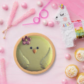 ベビーの可愛い黄色とピンク ペーパープレート (パーティー)