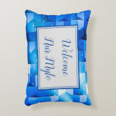 ベビーの名前を追加または保: 「ようこそ男の赤ちゃん」 アクセントクッション (正面(垂直))