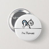 ベビーの名前入りの記章 缶バッジ (正面&裏面)